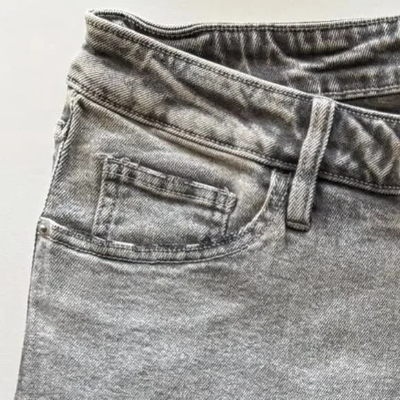 NWT Ava & Viv Gray Acid Wash Denim Shorts. Sz 20W. Grunge. Edgy. Punk. Comfy - Picture 5 of 7